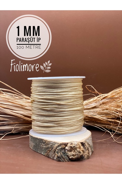 Fiolimore Paraşüt İpi 1 mm Bej 734 1.Kalite (1 Bobin 100 Metre) Takı Bileklik...