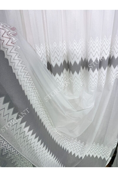 Storlant Soft Weave Tül Perde Gri | Ağır Gramajlı, 1/3 Sık Pileli, Ütü Gerekt...