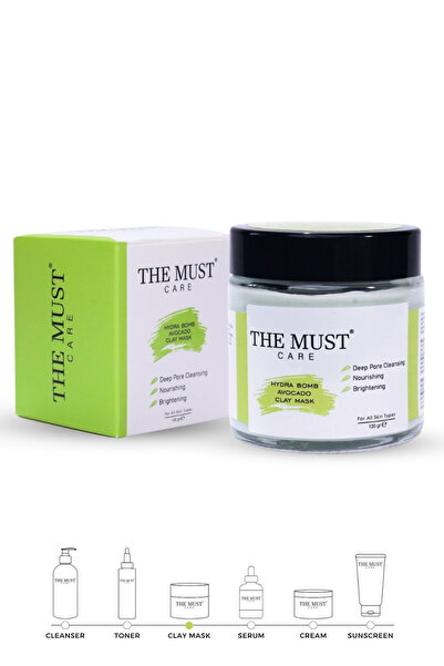 THEMUSTCARE قناع الطين بالأفوكادو من هيدرا بومب، منقي، ترطيب مكثف ومغذي، مضاد...