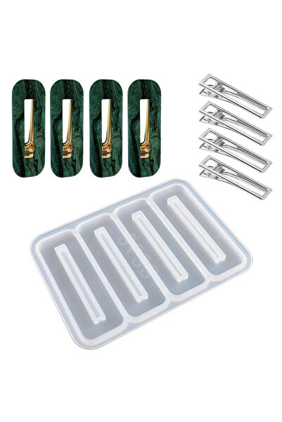 Getshopmini Epoksi Çoklu Toka Kalıbı Dikdörtgen Toka Kalıbı Silikon 6.5cm