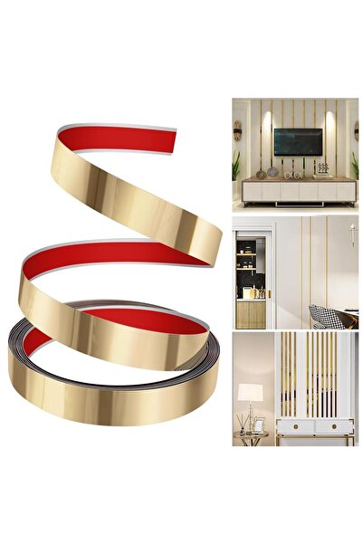 MaffStuff Bandă decorativă autoadezivă auriu din oțel inoxidabil nichelat pentru pereți și mobilă MaffStuff®