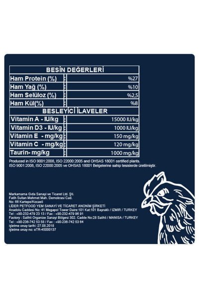 obivan Adult Cat Tavuklu Kedi Maması 10 kg
