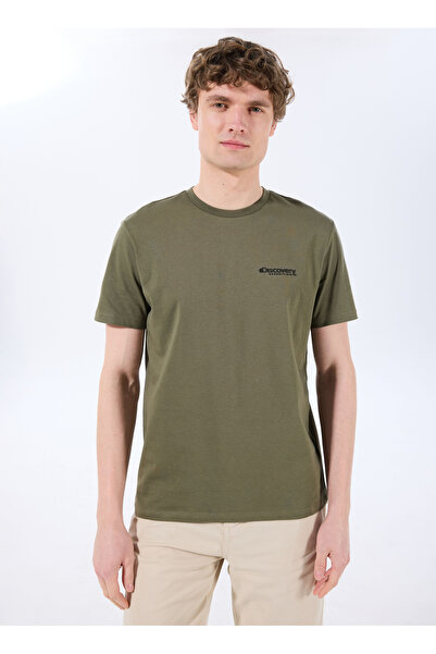Discovery Expedition Haki Erkek Bisiklet Yaka Standart Fit T-Shirt D4SM-TST3294