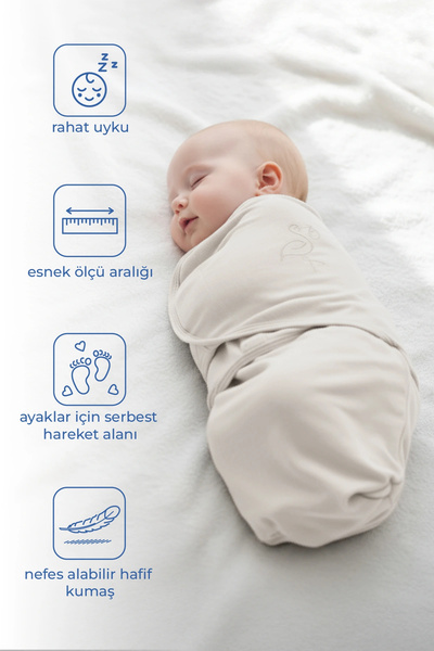 Babyjem İnterlok Pamuklu Bebek Kundak Ekru