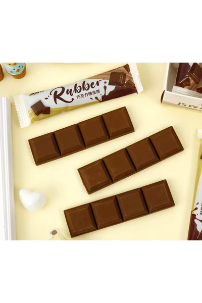 NaSaDAN Çikolata Şeklinde Kokulu Silgi – Çikolata Paketli Silgi – Tekli