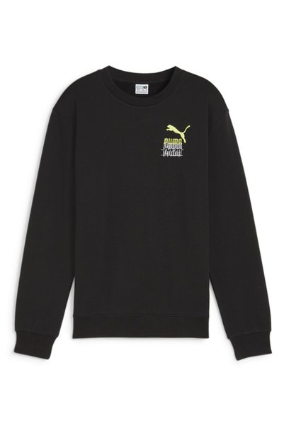 Puma بلوزة رياضية سادة باللون الأسود للأولاد برقبة دائرية 62441901-CLASSICS B...