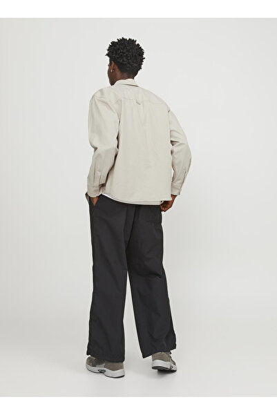 Jack & Jones Relaxed Krem Erkek Gömlek JCOCOLLECTIVE ZAC OVERSHIRT LS SN