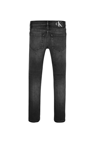Calvin Klein Normal Bel Siyah Erkek Çocuk Denim Pantolon SKINNY OPTIC BLACK