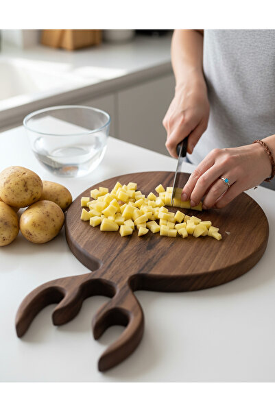 Mobika Home GEYİK DESENLİ YUVARLAK KESME VE SUNUM TAHTASI