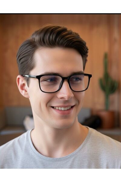 funeyes نظارات بإطار أسود مستطيل من الأسيتات بمفصلات معدنية ونظارات عرض متواف...