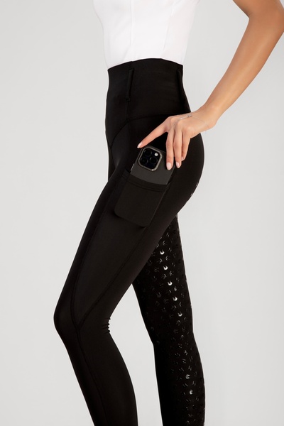 ALPHARİDER بنطلون ركوب الخيل الصيفي باللون الأسود rehk