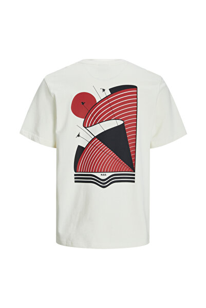Jack & Jones Yuvarlak Yaka Kırık Beyaz Erkek T-Shirt RDDODIS TEE S/S CREW NEC...