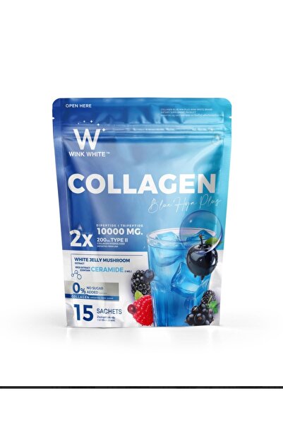 WINK كولاجين وينك وايت بلو هيا بلس يحتوي علي السيراميد وخال من السكر - 15 كيس