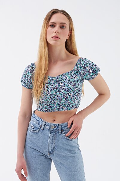 Loft Bluză Crop de damă - mâneci