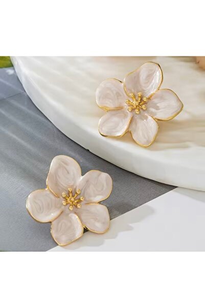 monalisatoka Kadın Gold Siyah/Ekru/Yeşil Mineli Küpe Seti 3 Adet