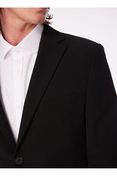 Fabrika Siyah Erkek Mono Yaka Basic Su İtici - Bi Strech Takım Elbise F4SM-TKM 0432
