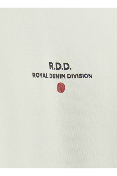 Jack & Jones Yuvarlak Yaka Kırık Beyaz Erkek T-Shirt RDDLUCA TEE S/S CREW NEC...