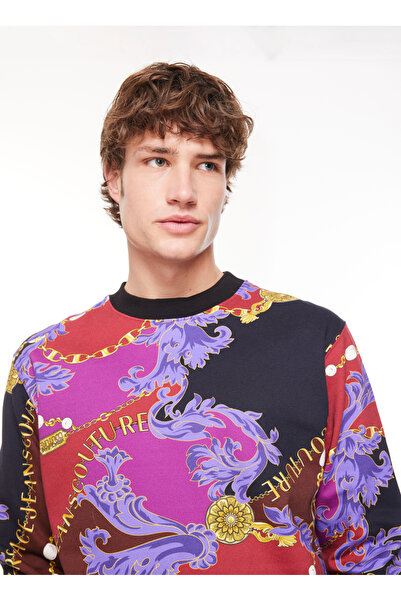 VERSACE JEANS COUTURE Bisiklet Yaka Çok Renkli Erkek Sweatshırt 75GAI3R0FS102G51