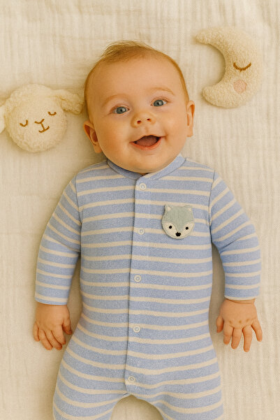 cimcim baby Striped Baby Romper with Fox Accessories