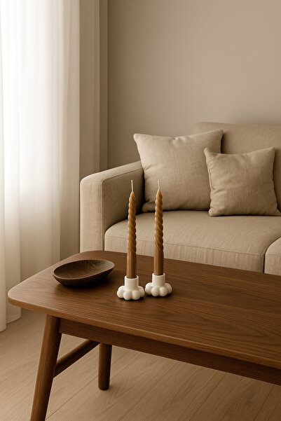 Mandalin Art Studio Çiçek Figürlü 2’li Şamdan Mumluk