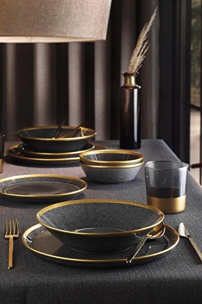 Kütahya Porselen Forza 24 Parça Yemek Takımı Gri