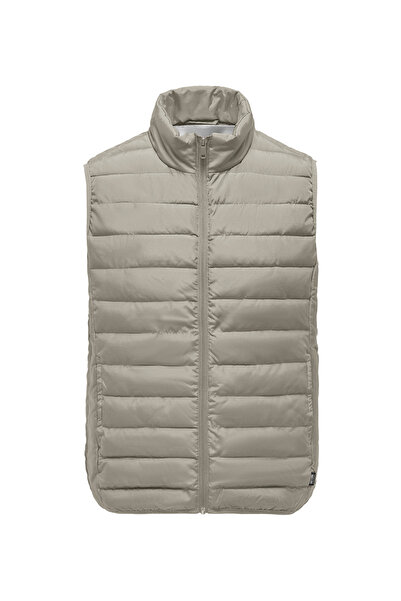 Only & Sons Açık Kahve Erkek Yelek ONSBRON QUILT VEST OTW VD