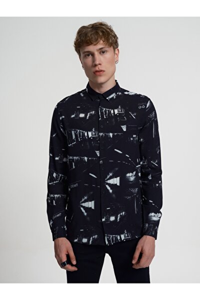 Loft Ανδρικό πουκάμισο U.Sleeve με κανονική εφαρμογή