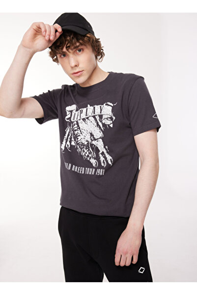 Replay Bisiklet Yaka Baskılı Siyah Erkek T-Shirt M6655 998 NEARLY BLACK