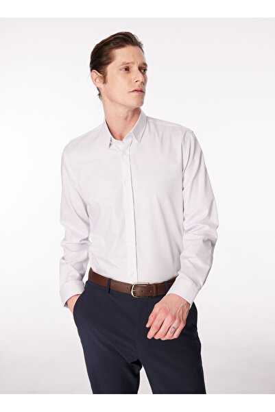 Fabrika Gri Erkek Alttan Britli Basic Ekose Non Iron Gömlek F4SM-GML 0229