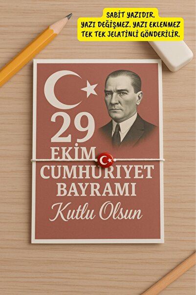 Emtory Home 10 Adet Kırmızı Türk Bayraklı 29 Ekim Hediye - 29 Ekim Cumhuriyet...