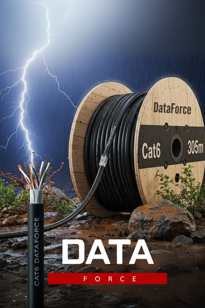 DataForce CAT6 UTP 23 AWG CCA/PE 305M DIŞ MEKAN VERİ İNTERNET KABLOSU