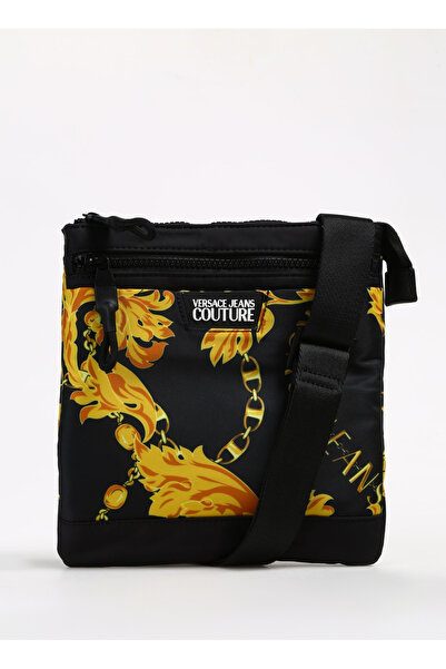 VERSACE JEANS COUTURE Siyah - Altın Erkek 22x24x1 cm Postacı Çantası 75YA4B86