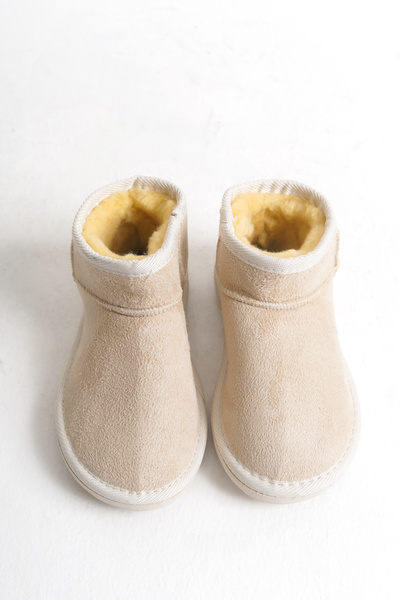 Moda Lime Kız Bebek Taba Tarçın Ultra Mini Süet İçi Kürklü Kışlık Kalın Taban Çocuk Bot