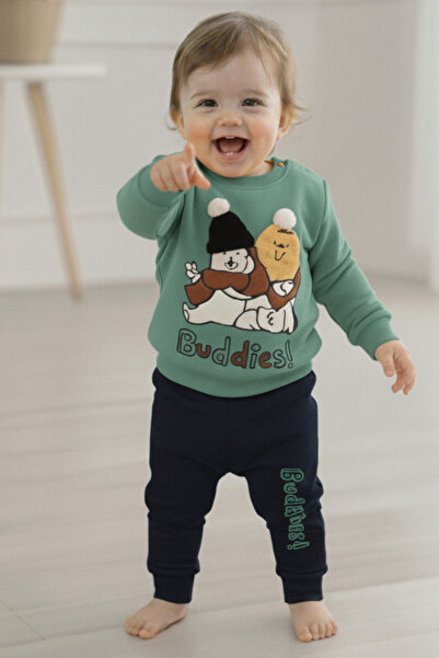 VOY KİDS طقم بيبي بوي موسمي بطبعة البطريق من عمر 6 إلى 24 شهرًا