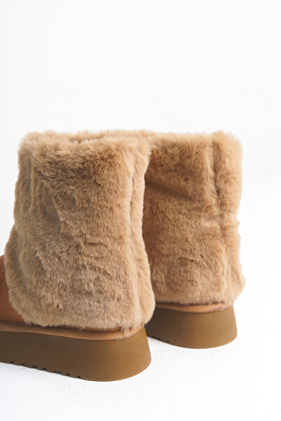 Moda Lime Kız Çocuk Kürklü Kolay Giyim Soğuk Havaya Dayanıklı Esnek Rahat Taban Kışlık Bot Çizme