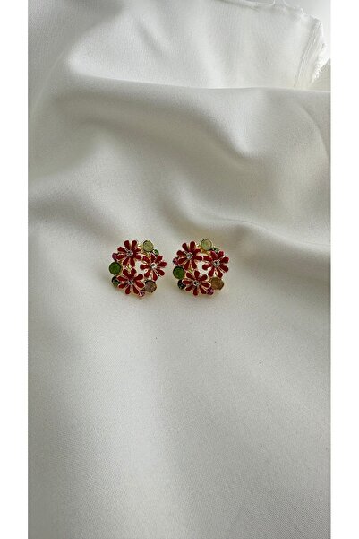 GREENSEA MİNELİ ÇİÇEKLİ RENKLİ KÜPE