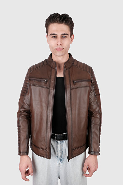 Şahan Deri Denizli James Erkek Spor Model Hakiki Deri Mont