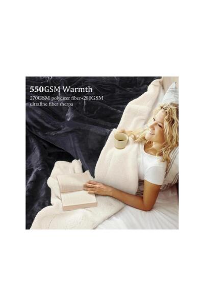 OEM Soft, thick winter blanket, 200x230cm, dark grey