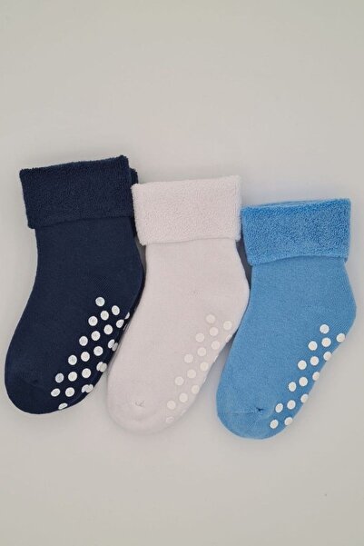 Defne Baby 3 чифта зимни чорапи с неплъзгаща се подметка за момчета