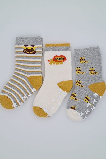Defne Baby 3 чифта зимни чорапи с неплъзгаща се подметка за момчета