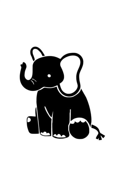 Generic Brand Cute Elephant Sticker (Auto-Motor-Laptop-Wall-Decor) 10 x 11 cm