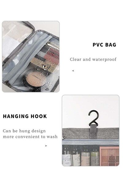 Yelajoy Toiletry Bag Travel Cosmetic Bag with Hanging Hook Unisex Water-resistant Organizer for Makeup