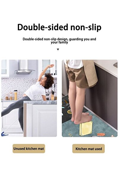 fulina 2 PCS Kitchen Mats and Rugs Set,Super Absorbent Non-Skid Soft Kitchen Mat,Quick Dry,40*60+40*120cm