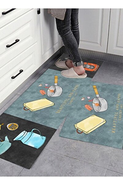 fulina 2 PCS Kitchen Mats and Rugs Set,Super Absorbent Non-Skid Soft Kitchen Mat,Quick Dry,40*60+40*120cm