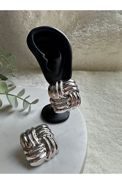 Gais Silver Vintage Kare Çelik Küpe