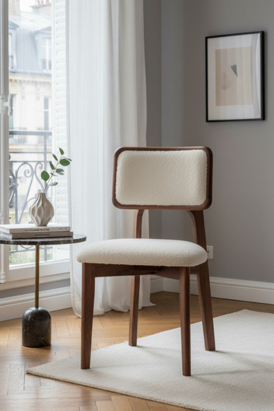 Woodenbend Mirla Ceviz Rengi Döşemeli Kayın Ağacı Sandalye – Modern Bohem İsk...