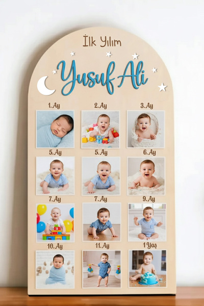 home trend değer verdiklerinize My First Year Baby Memory Photo Frame