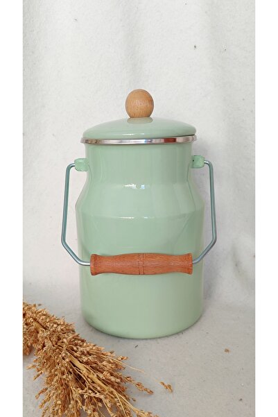 EBRULİEMAYE Mint Enamel Authentic Bakraç 2 Liter Milk Yogurt Grain Flour Container