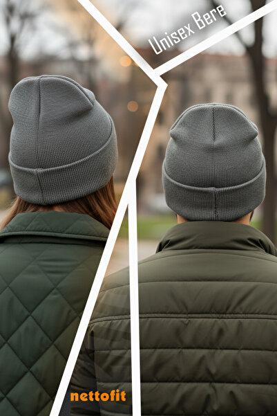 nettofit Uniszex téli bőr címke Részletes antracit gyapjúsapkát