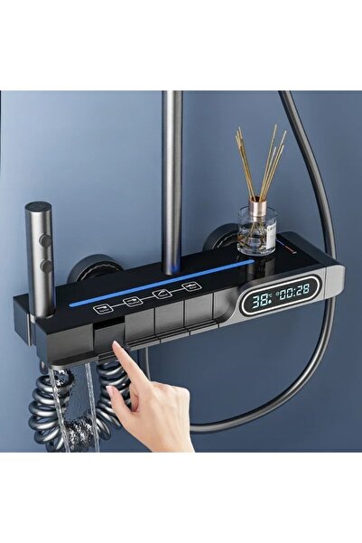 Sanlux Coloană de Duș Piano Key – Afișaj Digital și LED-uri pentru O Experiență Premium, Ali01